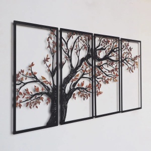 Wallxpert set 4 piese decor de perete 98x48 cm, otel 100% grosime 1.2mm, 1.4 kg, negru - Verificat A · Re-Bloom - Img 6
