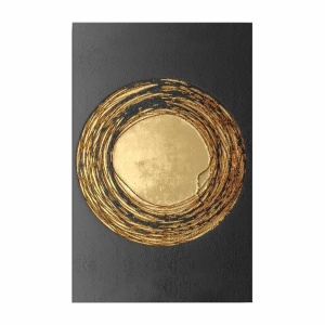 Wallxpert tablou decorativ canvas, 45x70 cm, panza 100% grosime 2.8mm, rama lemn pin 100% grosime 22mm, auriu/negru - Verificat A · Re-Bloom