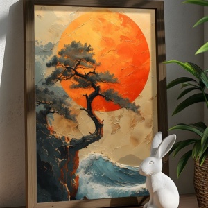 Wallxpert tablou decorativ inramat MDF 35x47x3.5 cm, cadru brad 100%, design modern, multicolor - Verificat A · Re-Bloom - Img 2