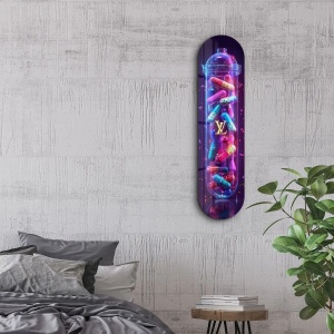 Wallxpert tablou din sticla securizata 20x80 cm, sticla calita 4mm, imprimare UV, multicolor - Verificat A · Re-Bloom - Img 2