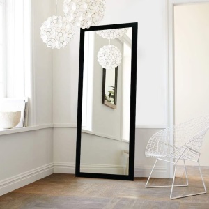 Woody Fashion oglinda de perete 40x105 cm, rama plastic 3cm, oglinda 4mm, neagra - Verificat A · Re-Bloom - Img 2