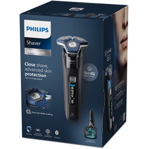 Aparat de Ras PHILIPS Shaver Series 7000 S7886/55, Acumulator, Autonomie 60 min, SkinIQ, Negru - Img 3