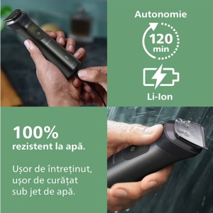Aparat de tuns barba & parul de pe cap si corp 13in1 Philips Multigroom All in One MG7925/15, autonomie 120 min, 26 setari de lungime: 0,5-20 mm All-in-One, 3 capete trimmer specializate (detalii, nas, corp), husa, 100% waterproof, Resigilat, Grad A - Img 9