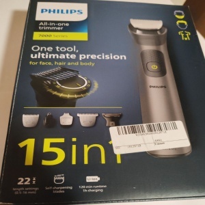 Aparat de tuns barba & parul de pe cap si corp 15in1 Philips Multigroom All in One MG7940/15, autonomie 120 min, 22 setari de lungime: 0,5-16 mm All-in-One, 3 capete trimmer specializate (detalii, nas, corp), husa, 100% waterproof, Resigilat, Grad A - Img 2