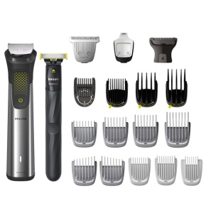 Aparat de tuns barba & parul de pe cap si corp 20in1 PHILIPS All-in-One MG9553/15 +OneBlade, autonomie 120 min, 27 setari lungime: 0,2 mm OneBlade& 0,5-20 mm All-in-One, 3 capete trimmer specializate (detalii, corp, extra-lat), Resigilat, Grad A - Img 1