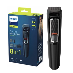 Aparat de tuns barba si parul 8 in 1 PHILIPS MG3730/15, Lame cu ascutire automata, Acumulator, 2 piepteni pentru aspect nebarbierit, 1 pieptane ajustabil pentru barba, 3 piepteni pentru par, Negru, Resigilat, Grad A - Img 3