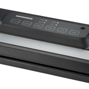 Aparat de vidat Heinner HAV-E110BKSL, Putere 110W, Vidare umeda/uscata, Vidare caserole, Cutter incorporat, Negru