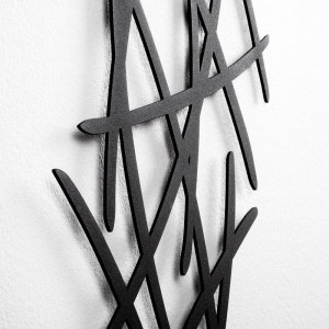 Aplica de perete Ivie, metal/textil, negru, 62 x 15 x 28 cm - Img 4