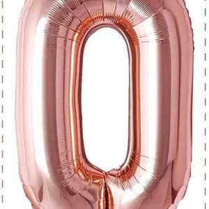 Balon aniversar Maxee, cifra 0, rose, 40 cm - Img 2