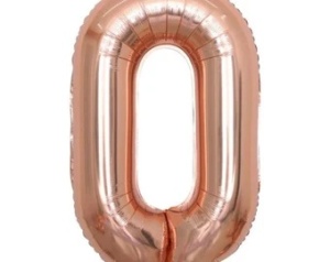 Balon aniversar Maxee, cifra 0, rose, 40 cm