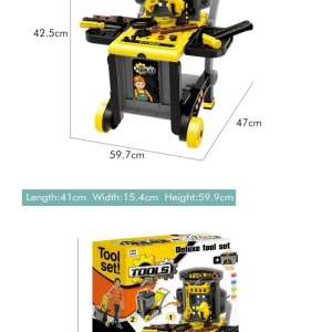 Banc de lucru jucarie Rovo 928, cu unelte si accesorii, 45 piese - Img 3
