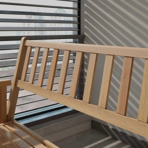 Banca de gradina Hilda, lemn masiv, natur, 120 x 89 x 55 cm - Img 2