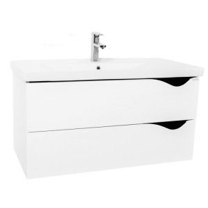 Baza si lavoar baie GN0971 - 80 cm, suspendat, alb - Img 1