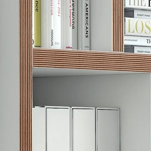 Biblioteca Berlin, MDF, alb/natur, 70 x 198 x 34 cm