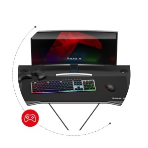Birou de Gaming Huzaro Hero 1.4, 100x50cm, Negru - Img 5