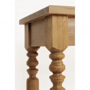 Birou Wilton, lemn masiv, maro, 77 x 130 x 35 cm - Img 3
