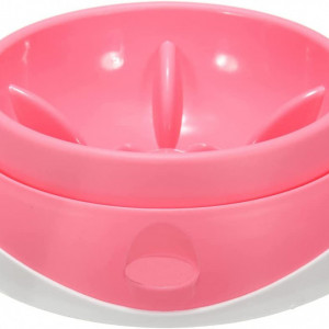 Bol pentru caini/pisici PETEMPO, cauciuc, roz, 16 cm