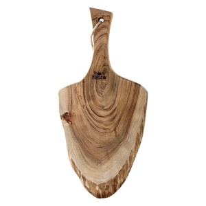 Bonfesto Premium tocator in forma de frunza, lemn acacia, 57x30x2.5 cm, dintr-o singura bucata, maner integrat - Verificat B · Re-Bloom