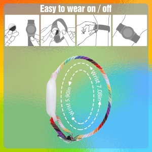 Bratara pentru AirTag Seltureone, textil/silicon, multicolor, 15-18 cm