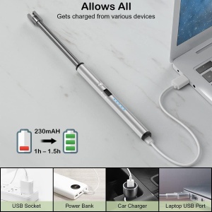 Bricheta electrica Aunek, zinc, argintiu, 230 mAh