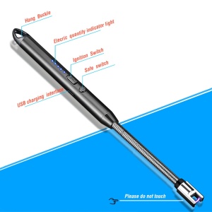 Bricheta electrica cu plasma, portabila, reincarcabila, rezistenta la vant, pentru aprinderea focului la aragaz, semineu, lumanari, gratar, albastra