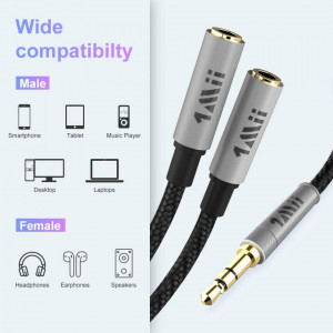Cablu de extensie 3,5 mm pentru laptop/tableta 1mii, negru, 26 cm - Img 7