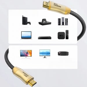 Cablu HDMI Fatorm, auriu/negru, 2 m 8K