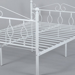 Cadru de pat Belle din metal, alb, 95cm H x 144cm W x 199cm L - Img 5
