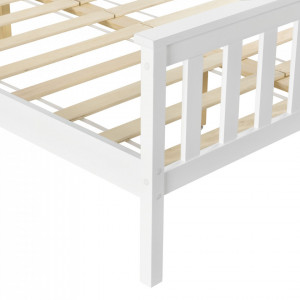 Cadru de pat Ostia din lemn masiv, alb, 208 x 148 x 82cm - Img 7