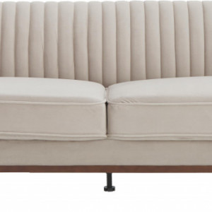 Canapea cu 3 locuri din catifea bej Dante, 210 x 72 cm - Img 6