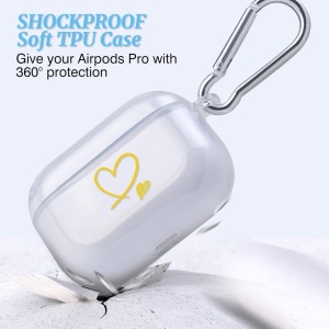 Carcasa de protectie pentru Airpods Pro Newseego, TPU/metal, alb/auriu