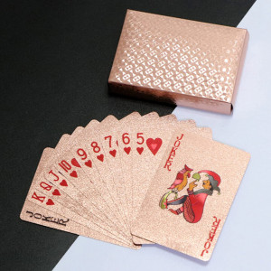Carti de joc Wdede, 54 piese, plastic, rose, 5,6 x 8,6 cm - Img 2