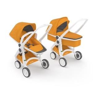 Carucior 2 In 1, Greentom, 100% Ecologic, White Sunflower - Img 1