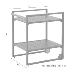 Cărucior de servire Riccardo gri închis metal/polilemn, 78/75/25 cm - Img 8