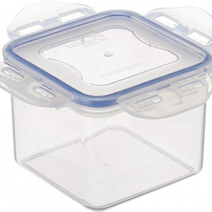 Caserola cu capac pentru alimente Lock, plastic, semitransparent, 680 ml - Img 2