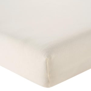 Cearsaf de pat cu elastic, bej, 90-100x200 cm - Img 2