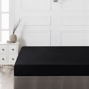 Cearsaf de pat cu elastic, bumbac 100%, 140x190+30 cm, negru - Verificat A · Re-Bloom - Img 2
