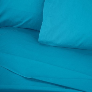 Cearsaf de pat cu elastic, bumbac ranforce 100%, 140x190+30 cm, albastru - Verificat A · Re-Bloom - Img 3