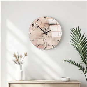 Ceas de perete Re-Bloom, sticla, multicolor, 40 cm - Img 2