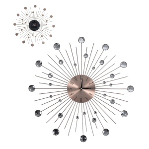 Ceas de perete Stringfellow, metal, cupru/ transparent, 50 cm - Img 4