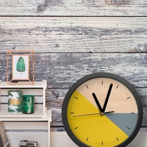 Ceas decorativ de perete MDF 100% grosime 5mm, 36x36x1 cm, multicolor - Verificat A · Re-Bloom - Img 3