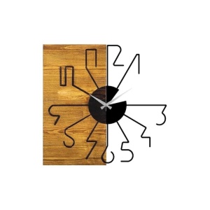 Ceas decorativ de perete Re-Bloom, metal/lemn, maro/negru, 58 x 3 x 58 cm