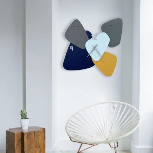 Ceas decorativ de perete Re-Bloom, metal, multicolor, 46 x 48 cm - Img 2