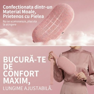 Centura Termica si Aparat Masaj Abdominal / Lombar Clavi, 5 Trepte Caldura + 5 Moduri Vibratie, Baterie 2000mAh, Ecran LED, Roz - Verificat A · Re-Bloom - Img 7