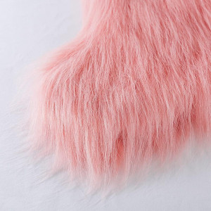 Ciorap de craciun XWTEX, blana artificiala, roz, 46 cm - Img 5
