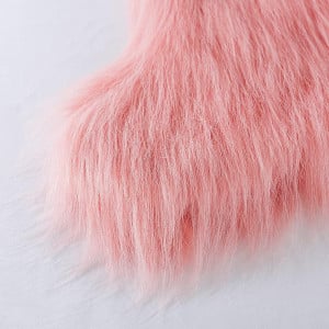 Ciorap pentru Craciun Xwtex, blana artificiala, roz/alb, 46 cm - Img 5