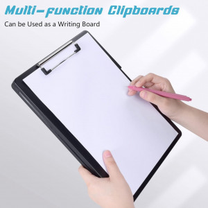 Clipboard cu spatiu de depozitare Piasoenc, plastic, negru, 32,5 x 24 x 2,2 cm - Img 3