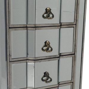 Comoda Broussard, lemn, argintie, 115 x 48 x 36 cm - Img 3