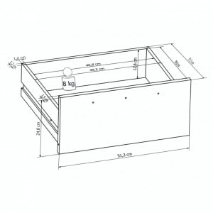 Comoda mare Alverno sticla/PAL/plastic, maro/alb, 160 x 86 x 40 cm - Img 2