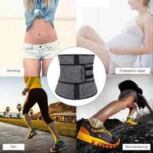 Corset modelator pentru dama FeelinGirl, neopren/nailon, gri/negru